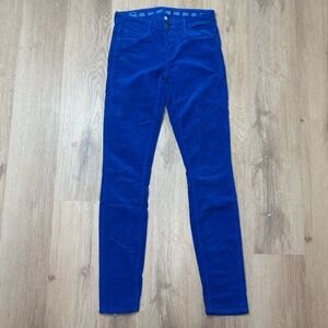 Earnest Sewn Esra Mid-rise Skinny Electric Blue Corduroy Pants 24